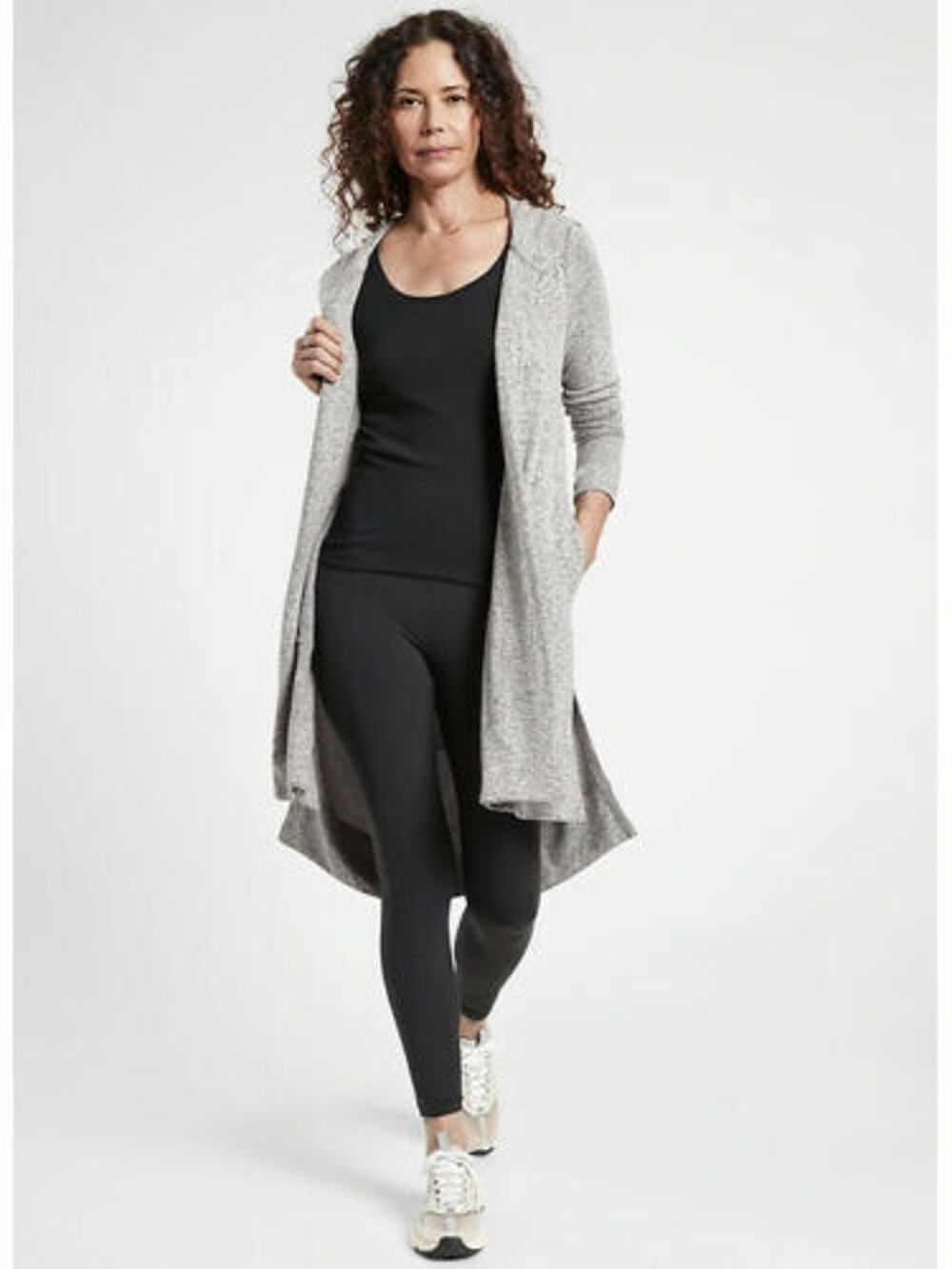 Athleta Harmony Wrap 2.0 Jacket, Light Grey Heather SIZE S #982379 W0622